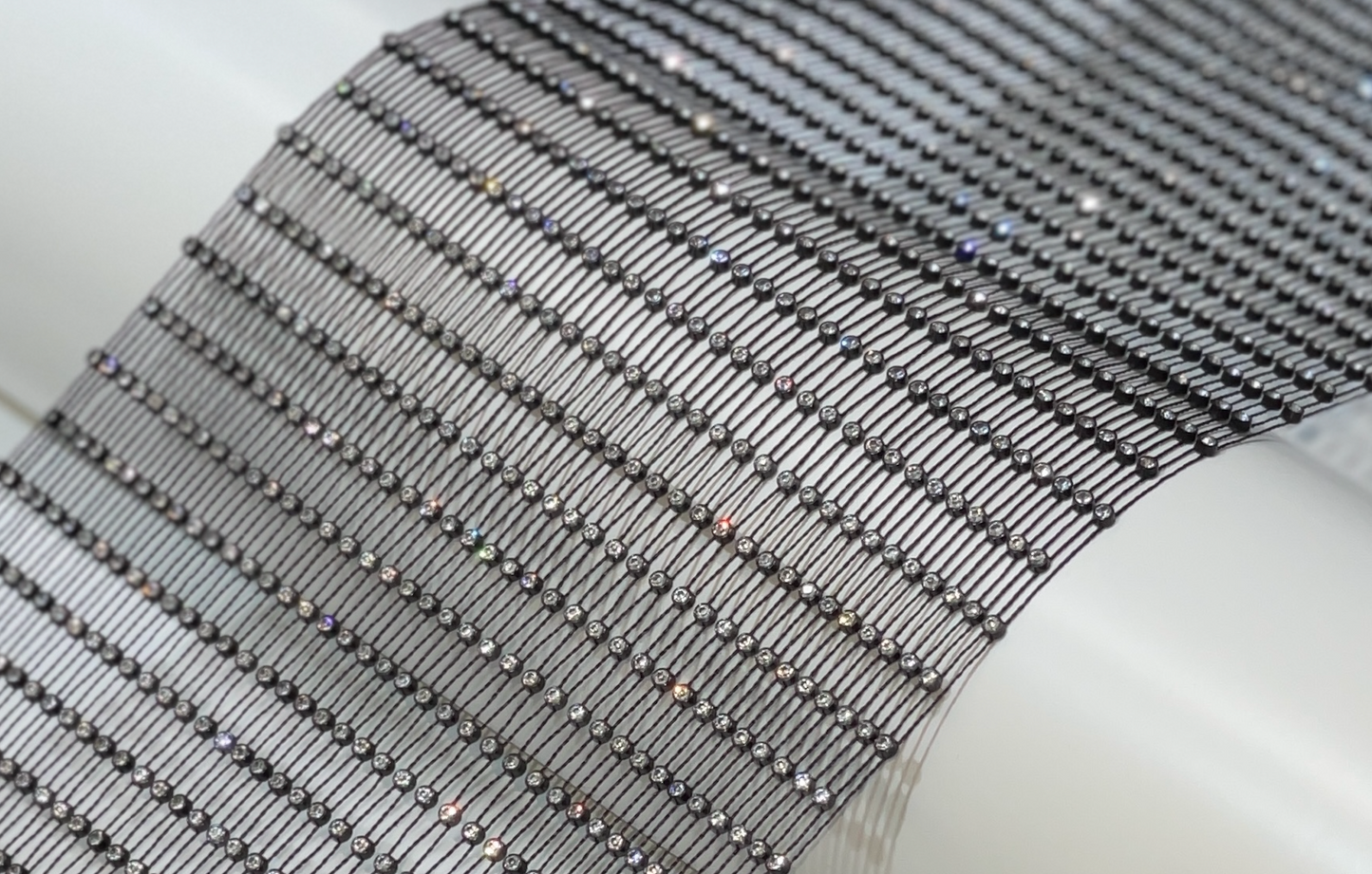 Rhinestone Fishnet fabric by yard