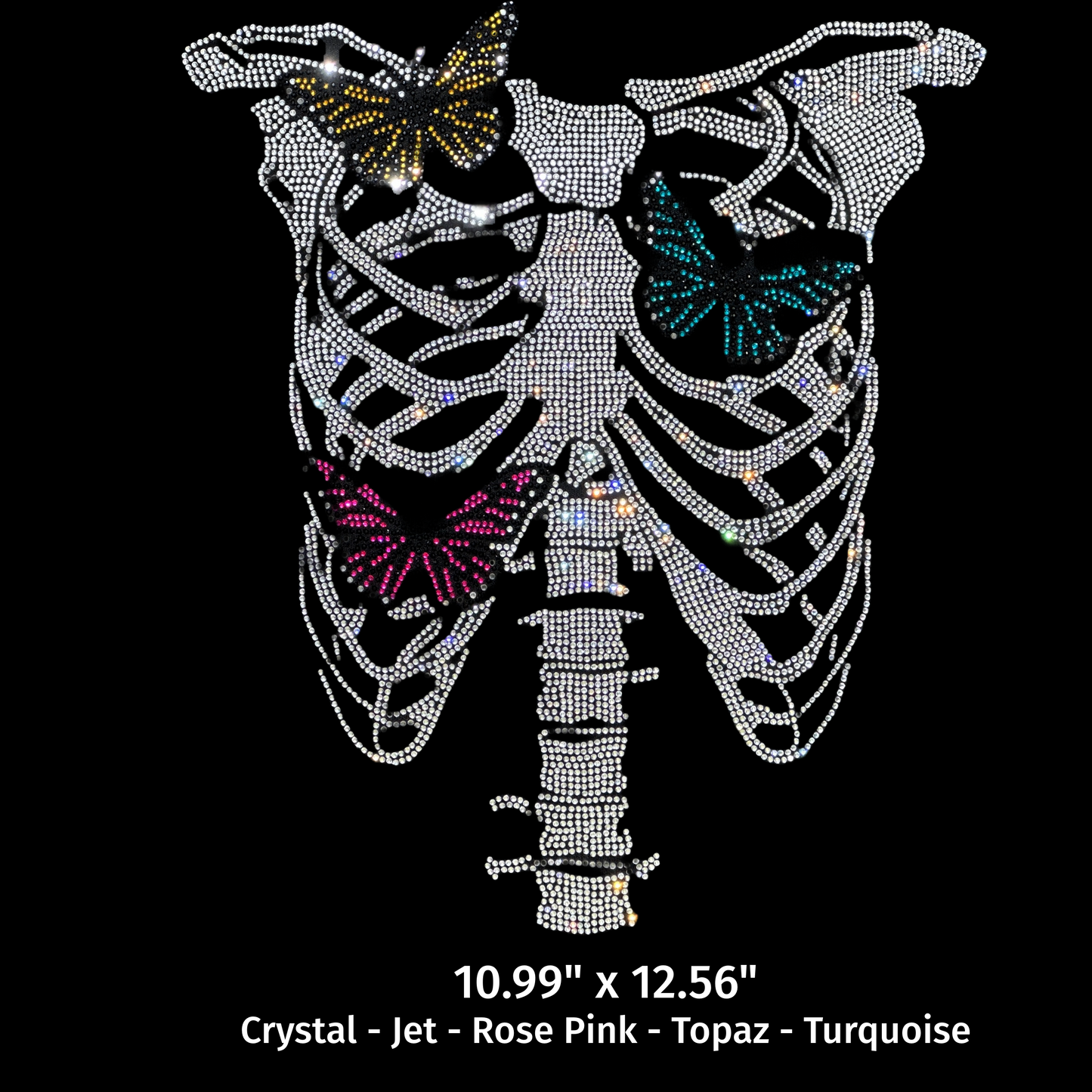 22003 Ribcage With Butterflies