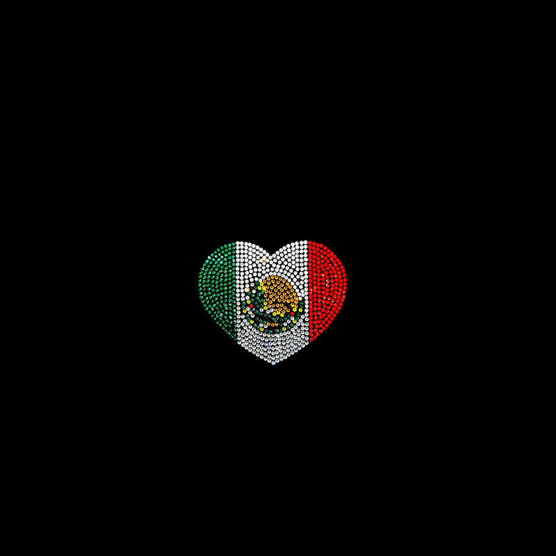 NEW** Flags in Heart Hot-fix Rhinestone Patch  264627
