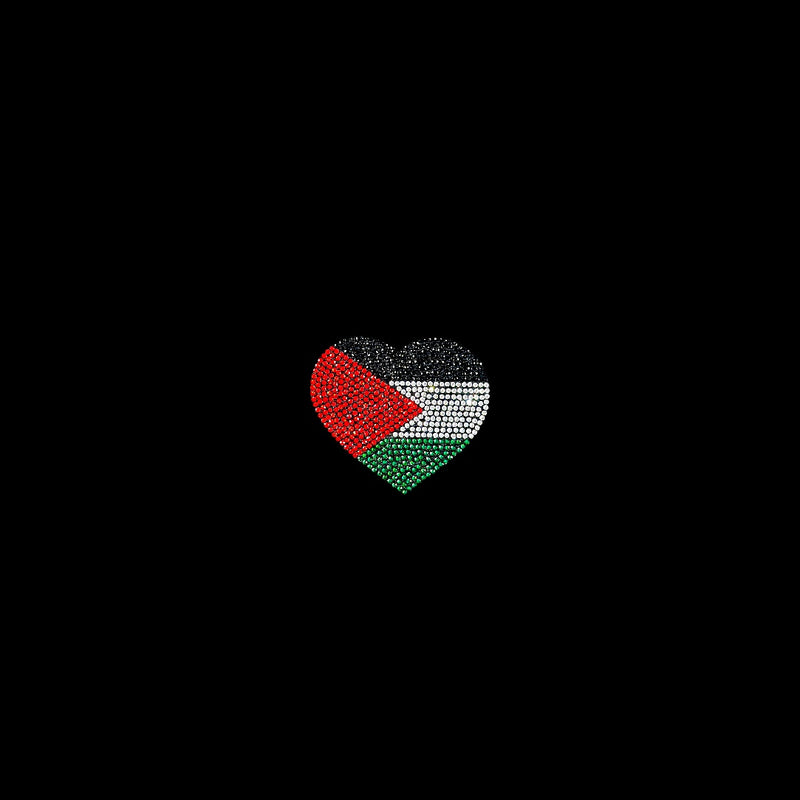 NEW** Flags in Heart Hot-fix Rhinestone Patch  264627