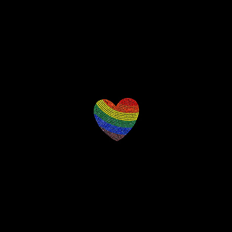 NEW** Flags in Heart Hot-fix Rhinestone Patch  264627