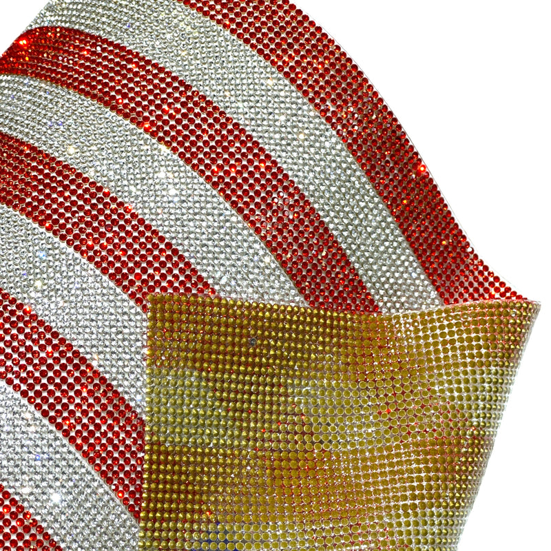 American Flag  Hotfix Rhinestone Mesh