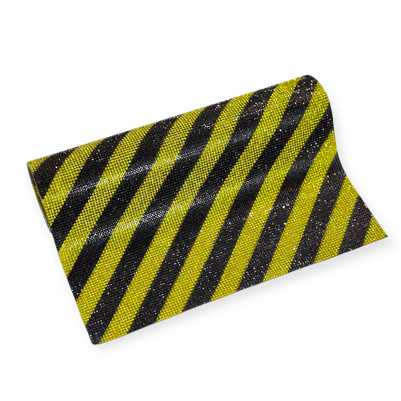 Hot-fix Rhinestone Caution Stripes Sheet 9.5 inch x 15.5 inch