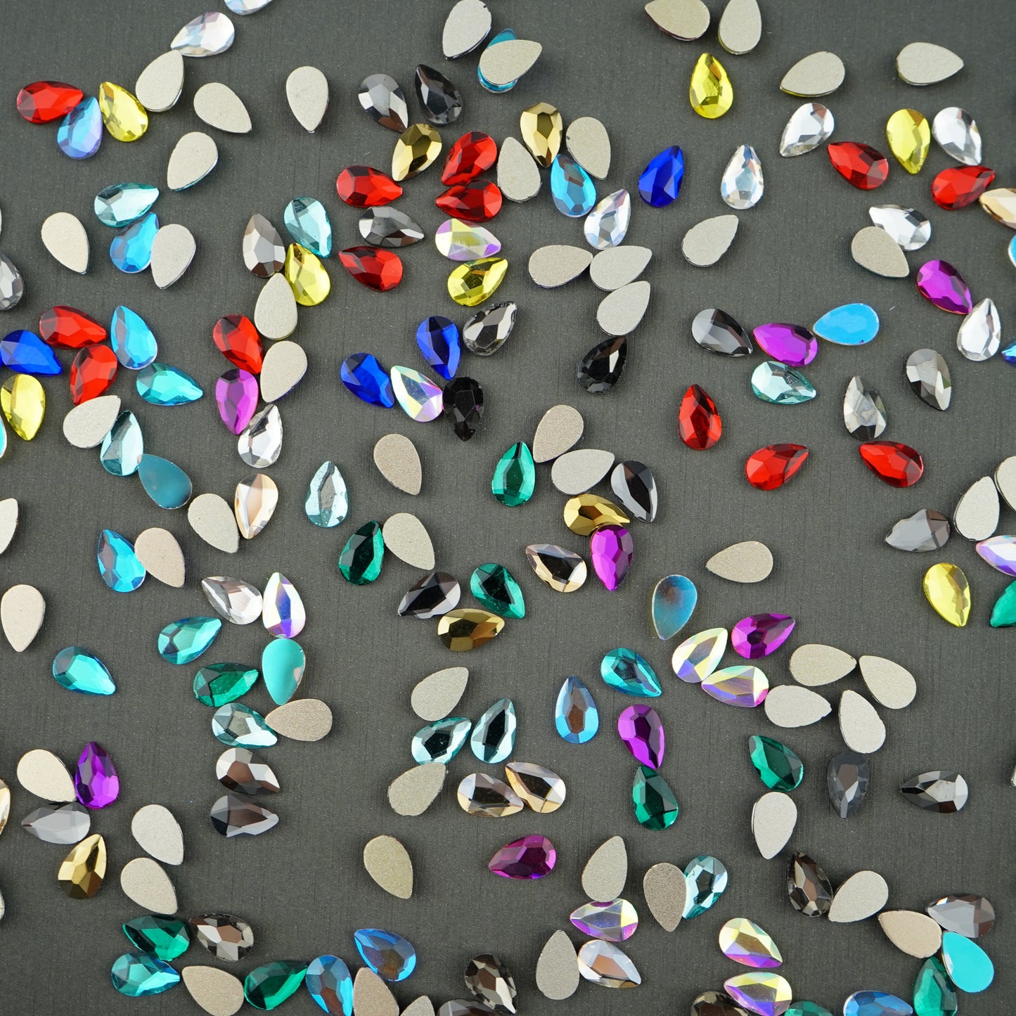 Tear Drop Shape Rhinestone 5x8mm NON Hot-fix Mini Bag -2159-