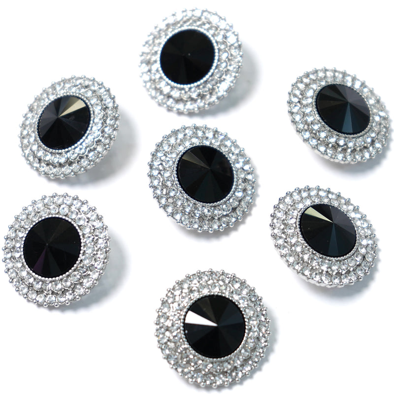 Rhinestone Round Button 23.70mm x 23.70mm 204-24
