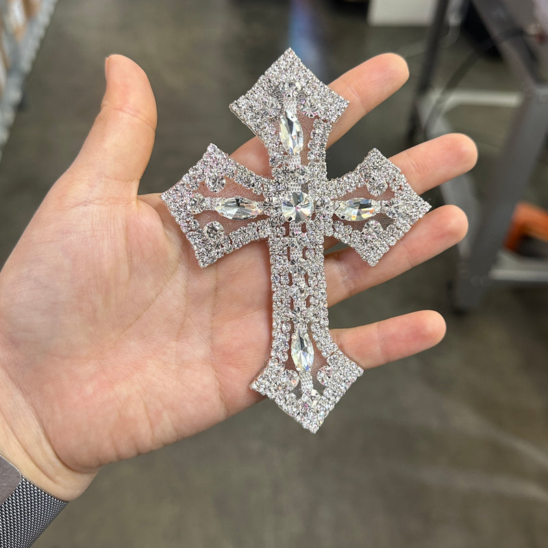 NEW** Crystal Cross Hot-fix Rhinestone Patch 2419