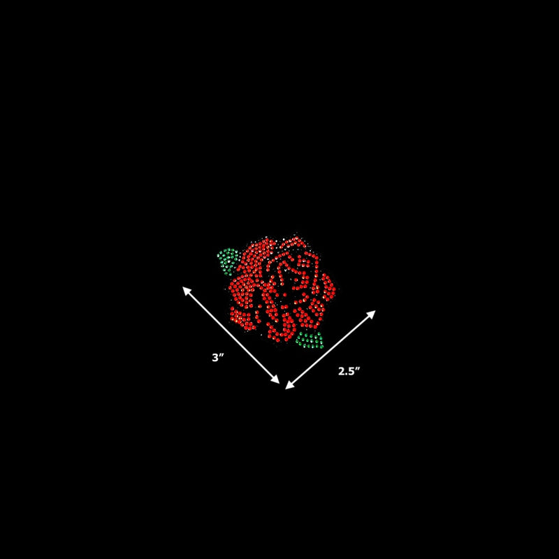 NEW** Single Rose  Hot-fix Rhinestone Patch  264628