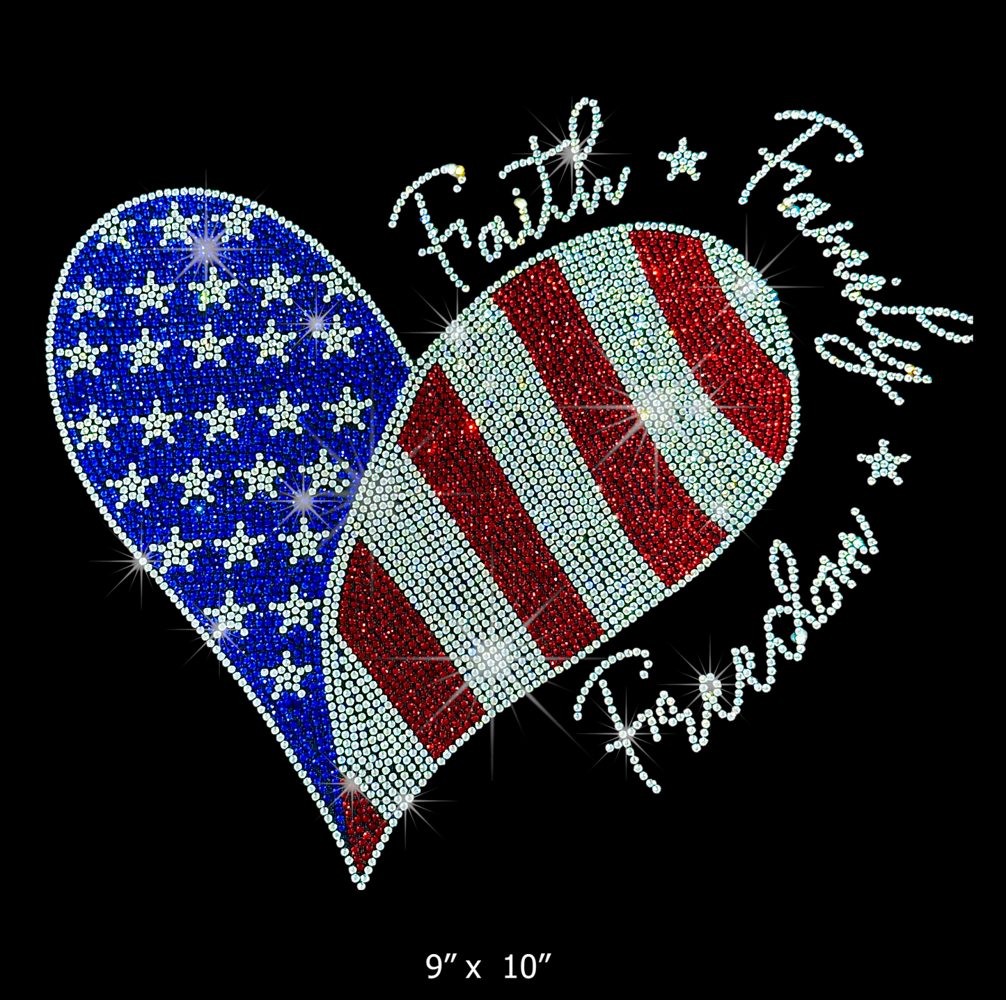 USA flag Heart 25047