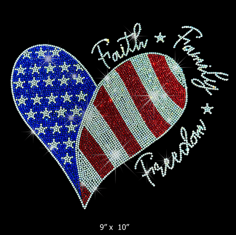 USA flag Heart 25047