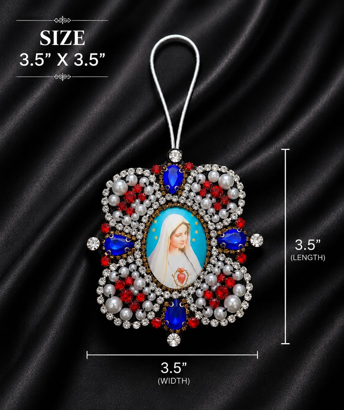 Handcrafted Religious Rearview Mirror Charm