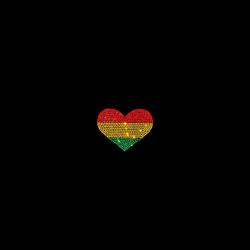 NEW** Flags in Heart Hot-fix Rhinestone Patch  264627
