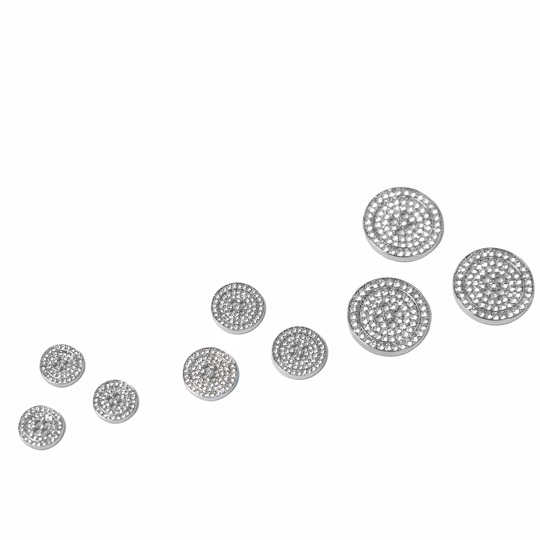 Rhinestone Flat Button 3 sizes 204-29