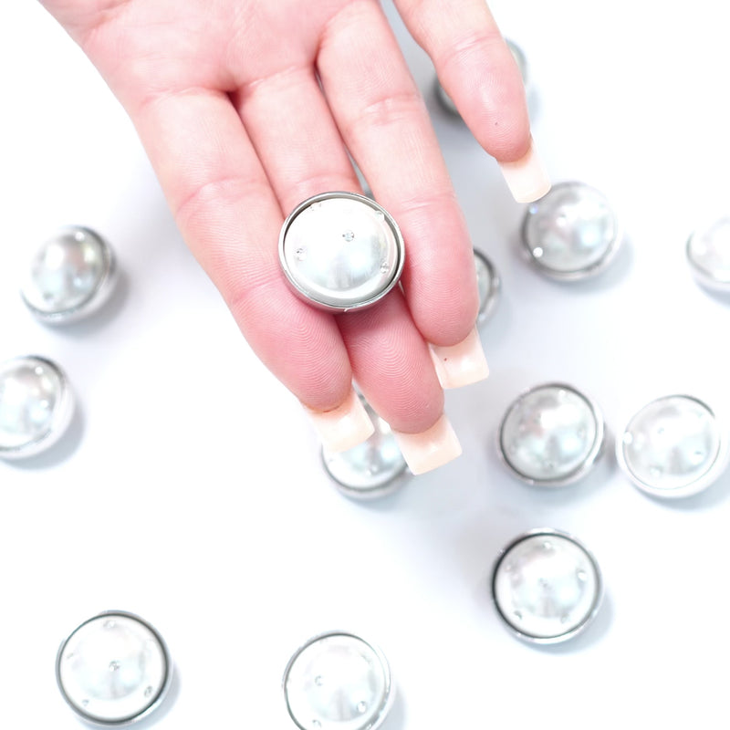 Rhinestone Pearl Button 204-15