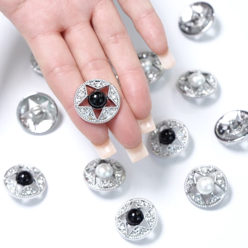 Rhinestone Pearl Button 204-09