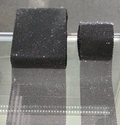 Black / Clear Crystal Elastic Rhinestone X Fabric