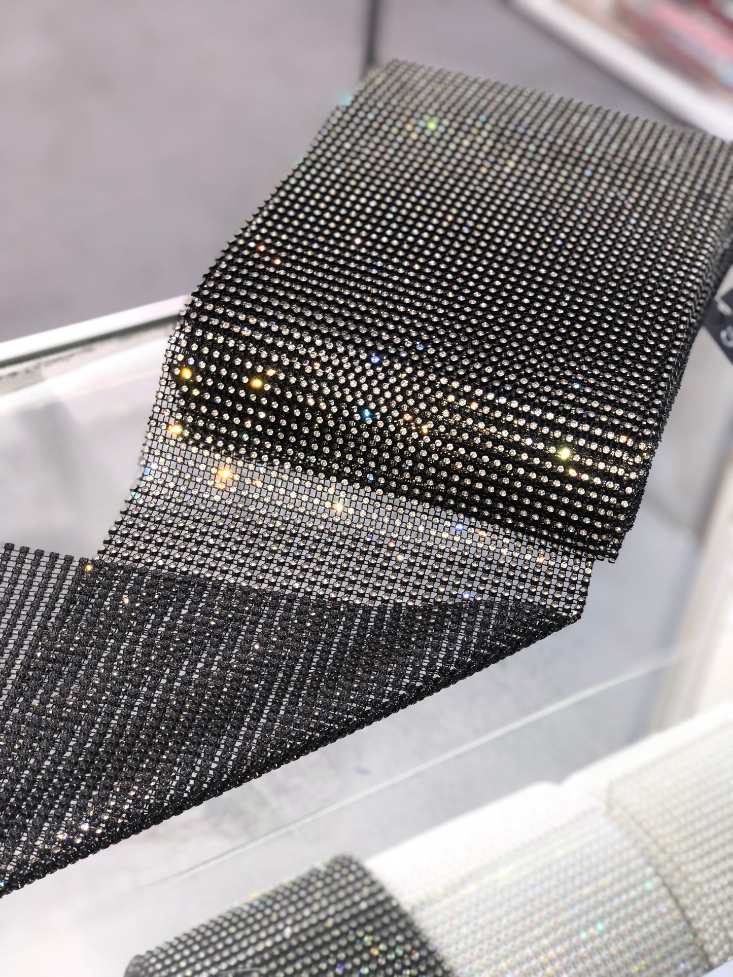 Non-Stretch 39 Line Rhinestone Fabric I Crystal Mesh Fabric