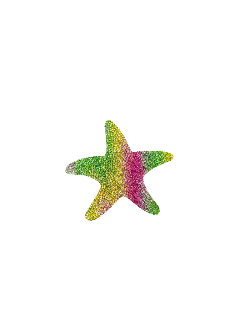 Starfish iron on rhinestone Patch *NOT Waterproof