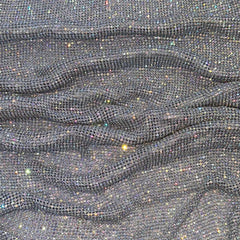 Crystal AB Rhinestone Metal Chainmail fabric