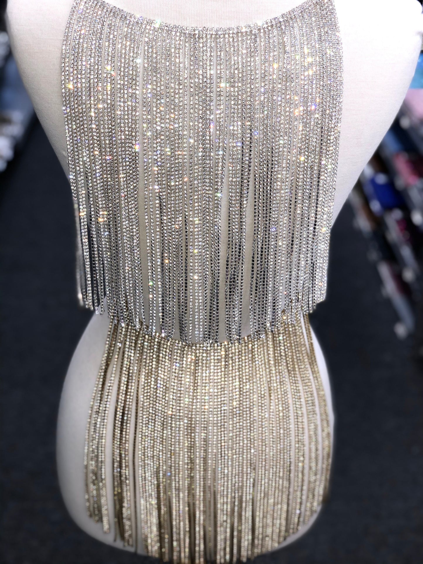 12" Inch Rhinestone Fringe