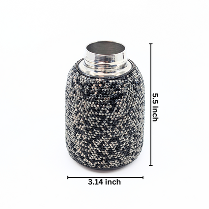 Pearl Chain Sparkly Rhinestone Stainless Steel Water Bottle