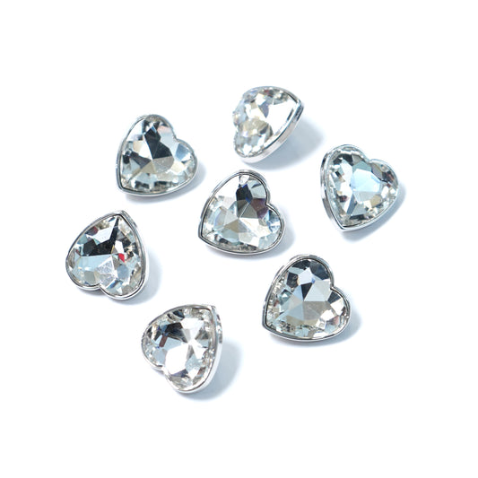 Rhinestone Heart Button 20.31mm x 20.27mm 204-03