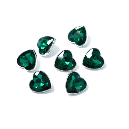 Rhinestone Heart Button 20.31mm x 20.27mm 204-03