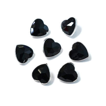 Rhinestone Heart Button 20.31mm x 20.27mm 204-03