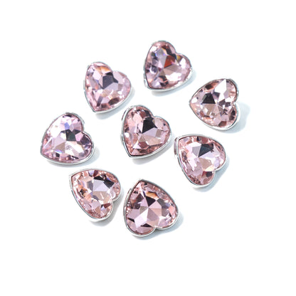 Rhinestone Heart Button 20.31mm x 20.27mm 204-03