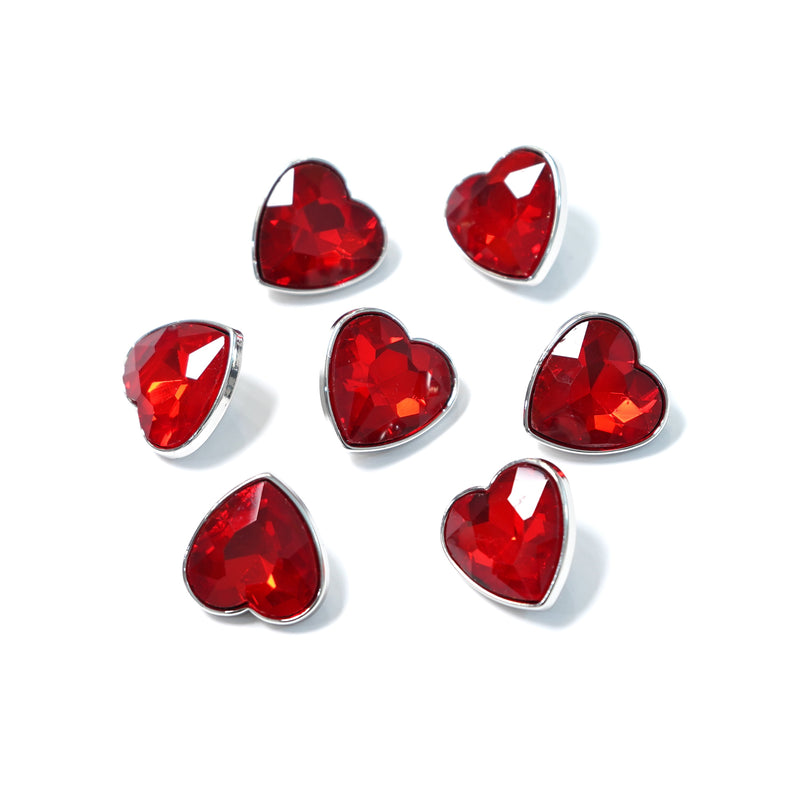 Rhinestone Heart Button 20.31mm x 20.27mm 204-03