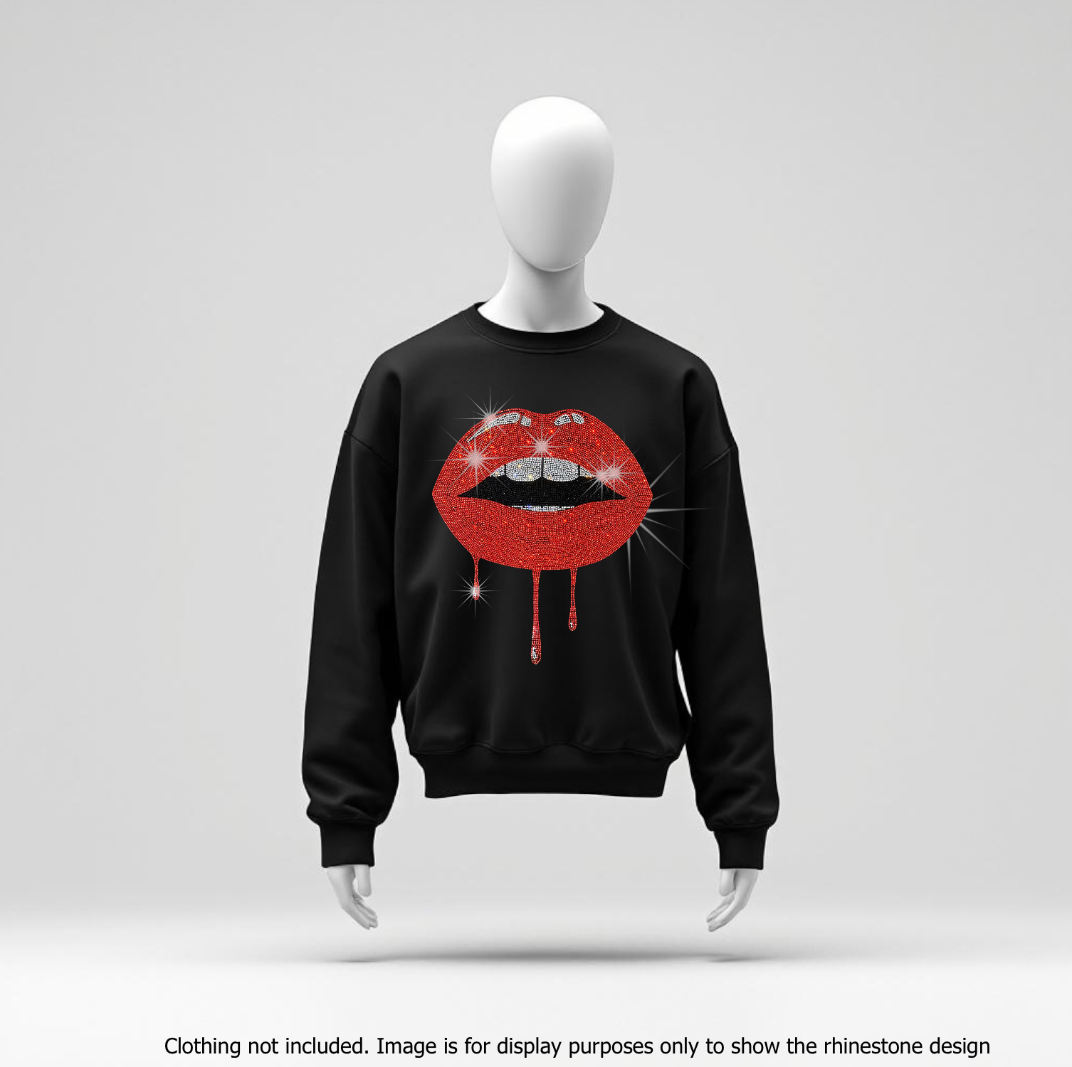 Rhinestone Red Dripping Lip design ready to heat press Iron on ...