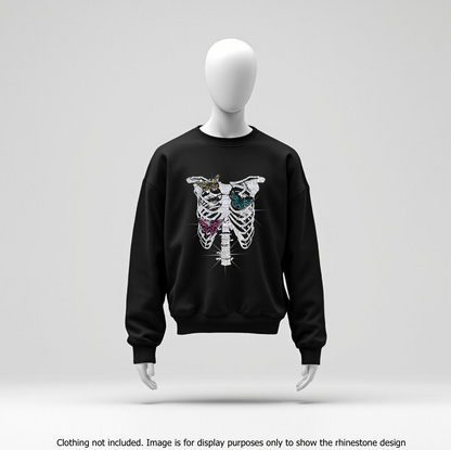 22003 Ribcage With Butterflies