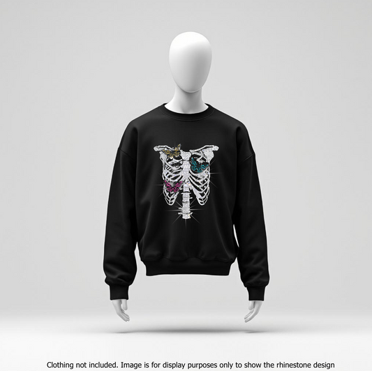 22003 Ribcage With Butterflies