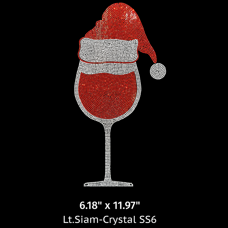 22035 Christmas Wine Glass