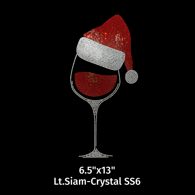 22036 Christmas Wine Glass Half Drunk