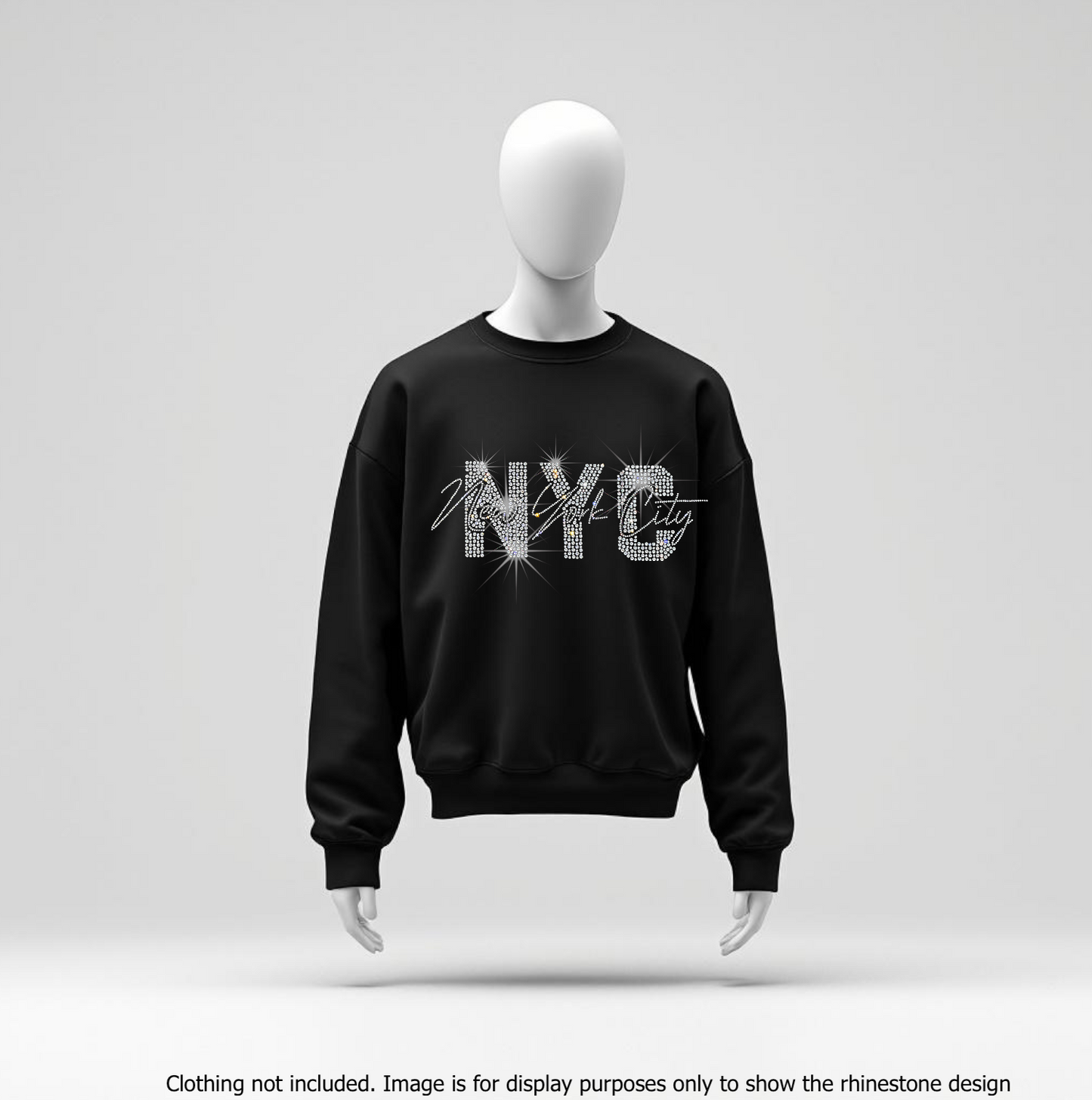 24017 NY City Text Multisize Rhinestones (Ready in 3 days)