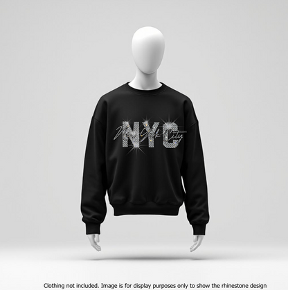 24017 NY City Text Multisize Rhinestones (Ready in 3 days)
