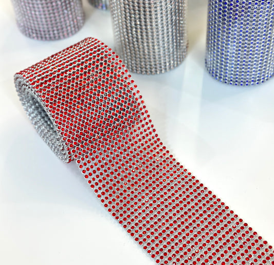 3MM 3inch Aluminum Hotfix Rhinestone mesh by Roll