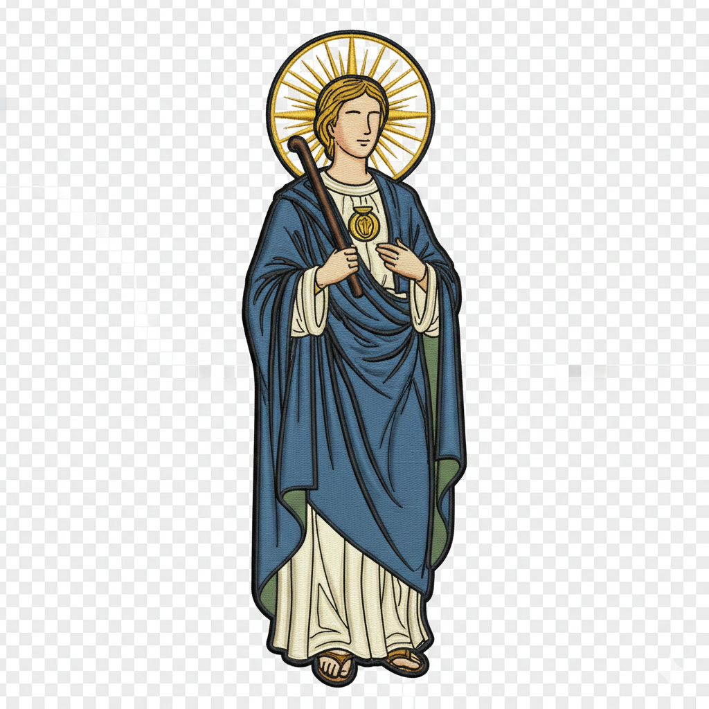 68-002  Saint Jude Embroidery-Look Heat Transfer Patch | 12.5"H