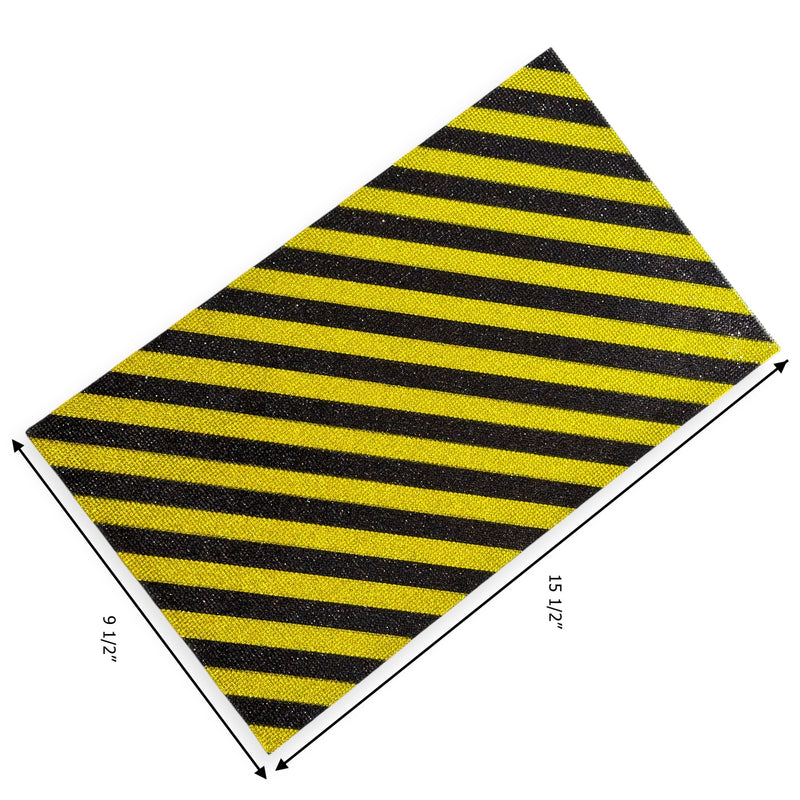 Hot-fix Rhinestone Caution Stripes Sheet 9.5 inch x 15.5 inch