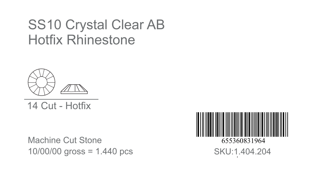 CrystAX Premium Crystal AB Hot-fix Rhinestones