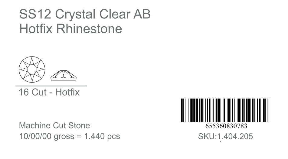 CrystAX Premium Crystal AB Hot-fix Rhinestones