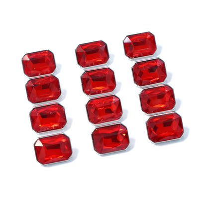 Rhinestone Rectangle Button 14.95mm x 19.92mm 204-01