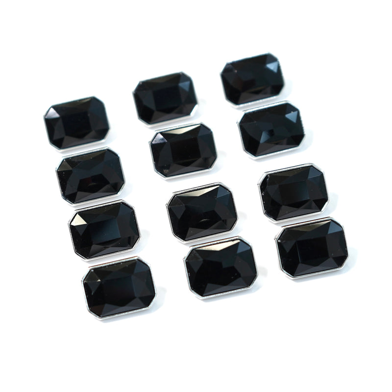 Rhinestone Rectangle Button 14.95mm x 19.92mm 204-01