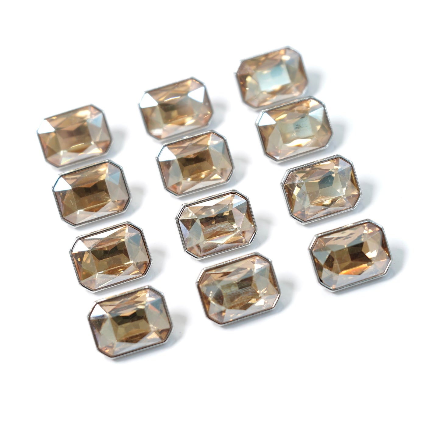 Rhinestone Rectangle Button 14.95mm x 19.92mm 204-01