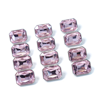 Rhinestone Rectangle Button 14.95mm x 19.92mm 204-01