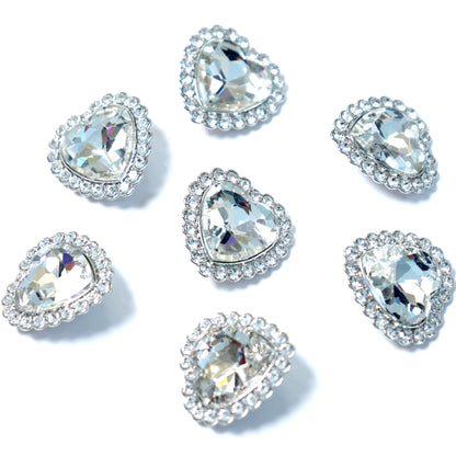 Rhinestone Heart Button 24.87mm x 26.06mm 204-04