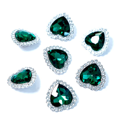 Rhinestone Heart Button 24.87mm x 26.06mm 204-04