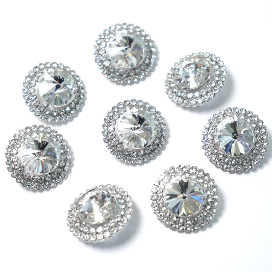 Rhinestone Round Button 23.70mm x 23.70mm 204-24