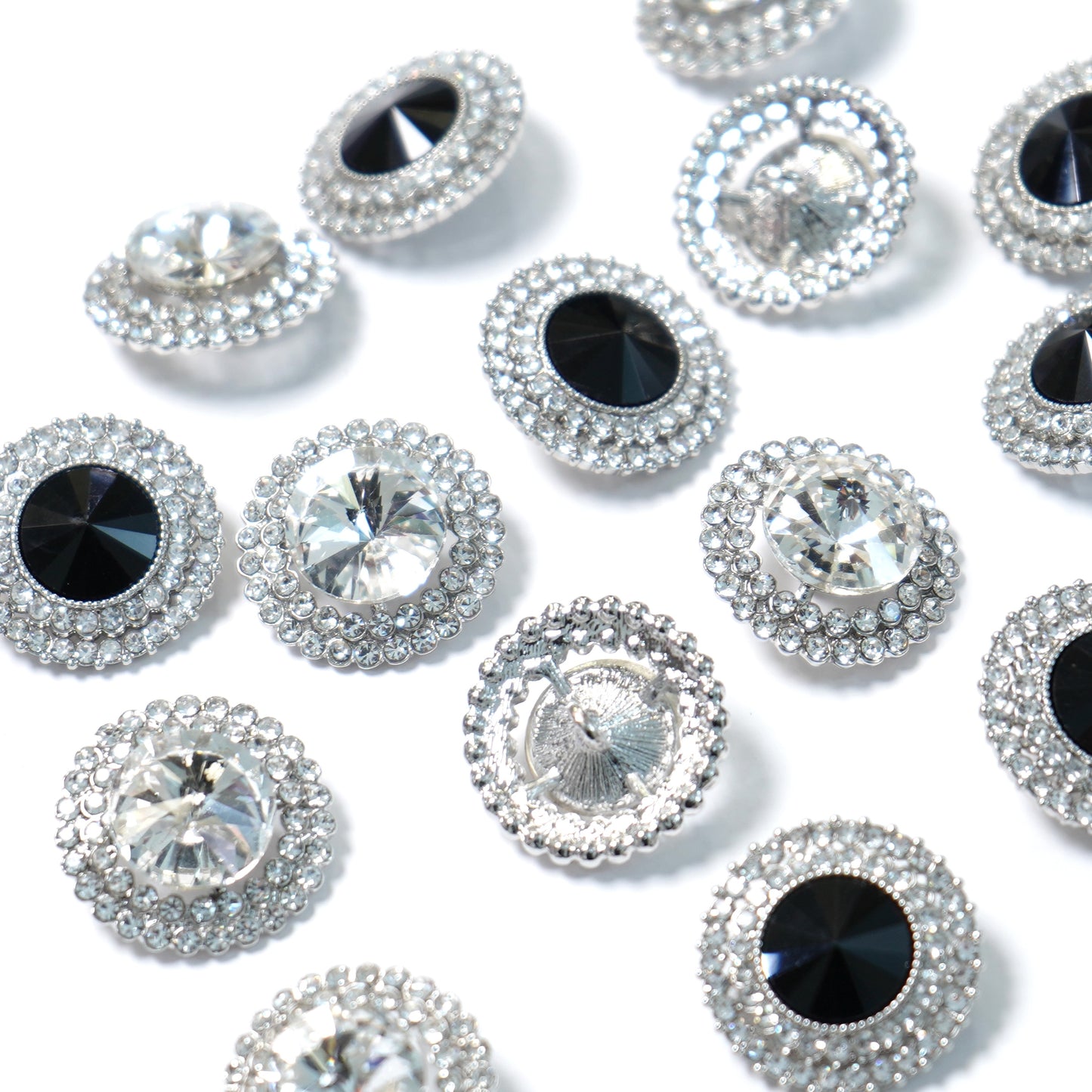 Rhinestone Round Button 23.70mm x 23.70mm 204-24