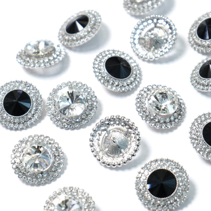 Rhinestone Round Button 23.70mm x 23.70mm 204-24